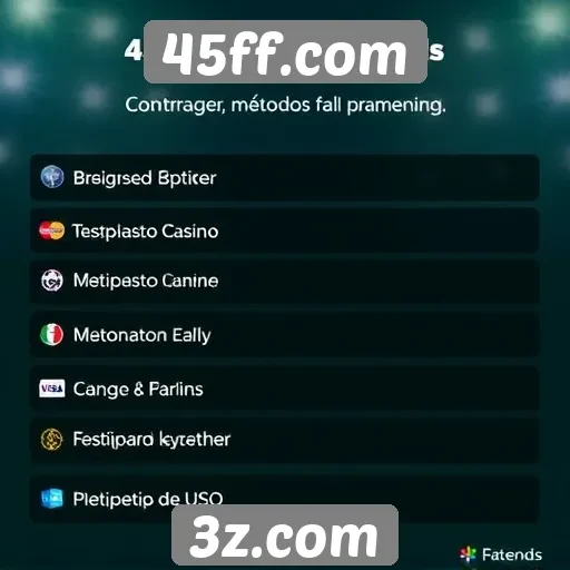 Exploração dos métodos de pagamento disponíveis no 45ff.com